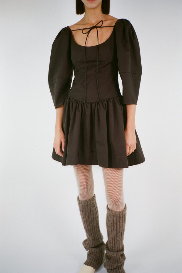 PEAR DRESS IN ESPRESSO