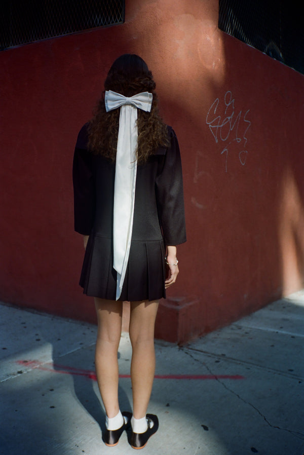 PALERMO BOW IN WHITE SATIN
