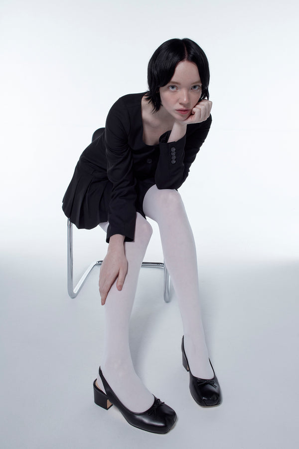 SLINGBACK 45 IN BLACK NAPPA