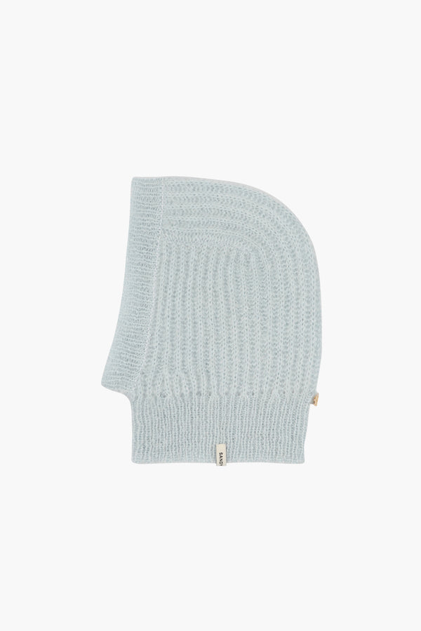 Knit balaclava in ice blue