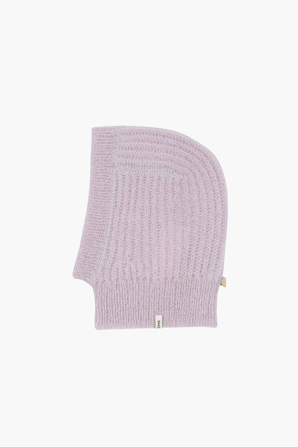 Knit balaclava in iris purple