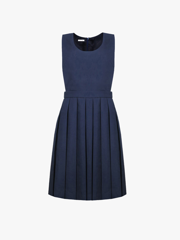 Wool pleated mini dress in navy