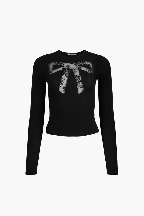 DOTING TOP IN BLACK