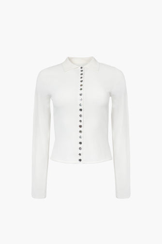 FICTION CARDIGAN IN WHITE