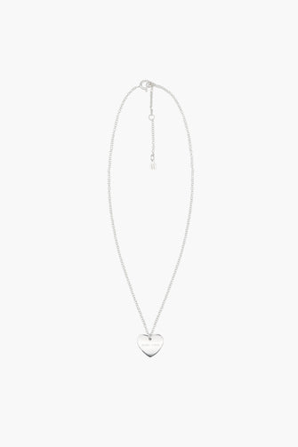 STERLING SILVER HEART TAG NECKLACE