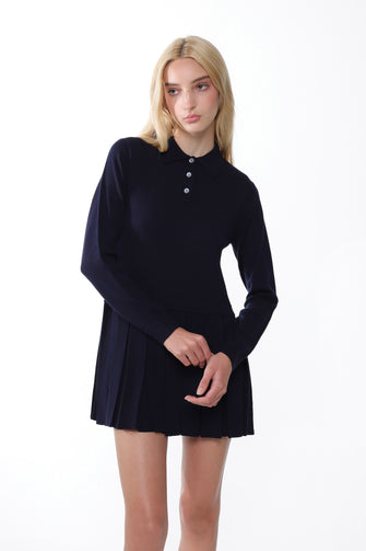 HAGUE SWEATER DRESS IN NAVY