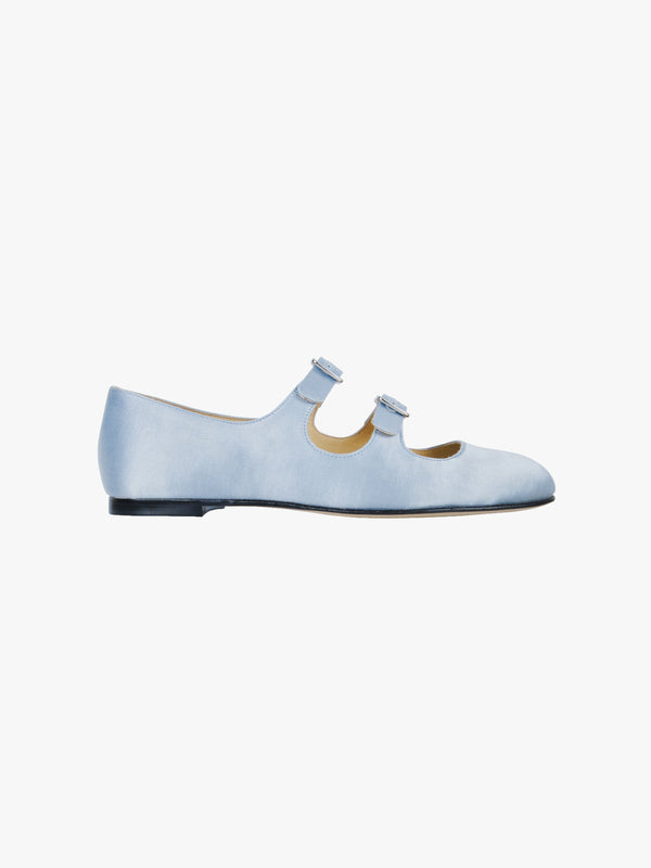 MJ DOUBLE STRAP IN ICE BLUE SATIN