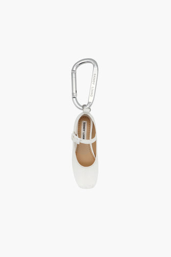 MARY JANE POINTE BAG CHARM IN WHITE