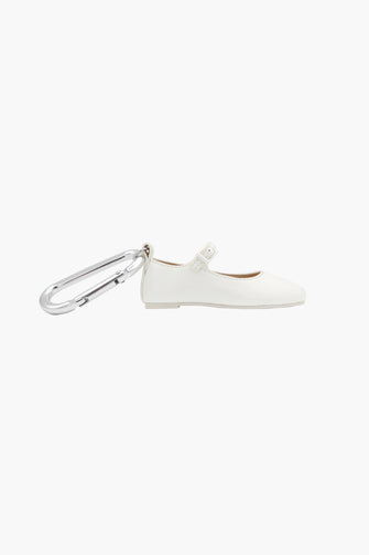MARY JANE POINTE BAG CHARM IN WHITE