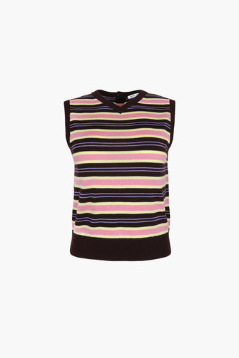MELTY VEST IN BROWN STRIPE