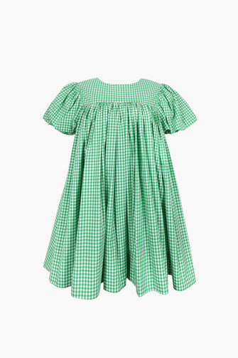 MIYO DRESS IN GREEN GINGHAM