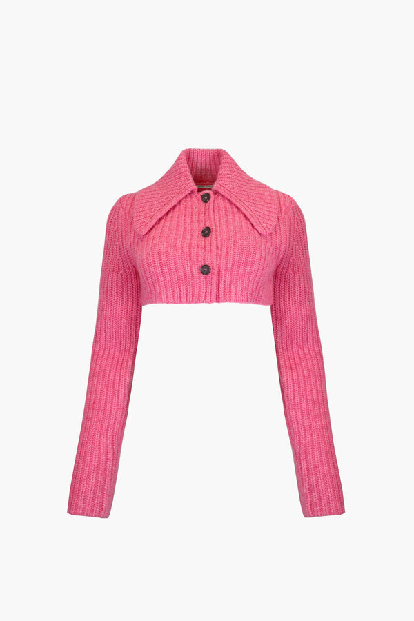 MULLED CARDIGAN IN CARNATION