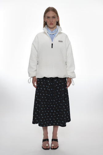 ASCHER PULLOVER IN WHITE JACQUARD