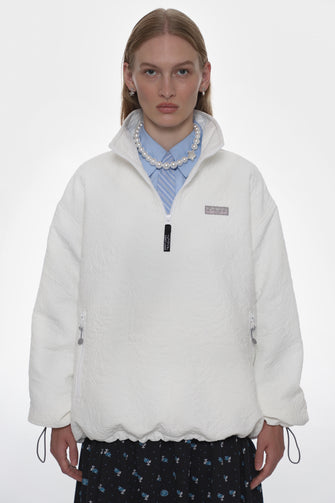 ASCHER PULLOVER IN WHITE JACQUARD