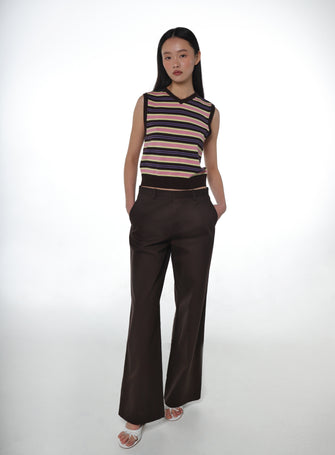 GLASS PANT IN BROWN