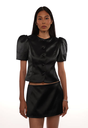BONNY JACKET IN BLACK SATIN