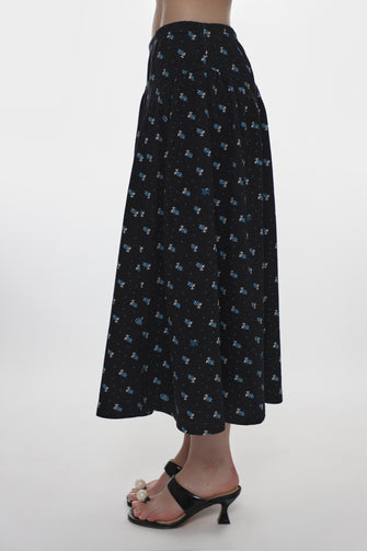 HOUSTON SKIRT IN NAVY EVIL FLORAL