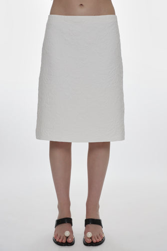 INA SKIRT IN WHITE JACQUARD