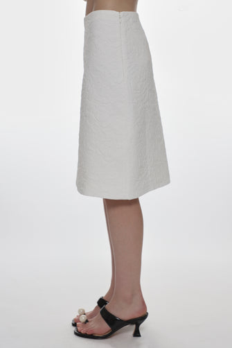 INA SKIRT IN WHITE JACQUARD