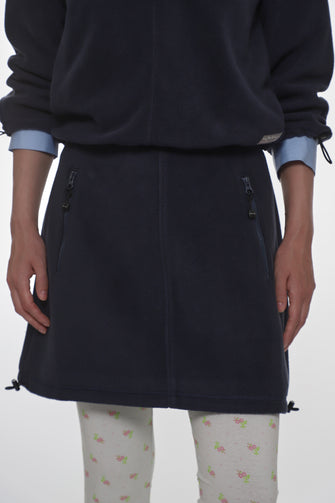 POLAR FLEECE SKIRT IN DARK NAVY