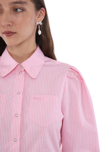 BAELA TOP IN PINK STRIPE