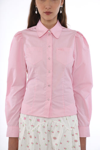 BAELA TOP IN PINK STRIPE