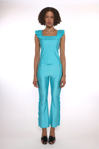 KALE TOP IN AQUA