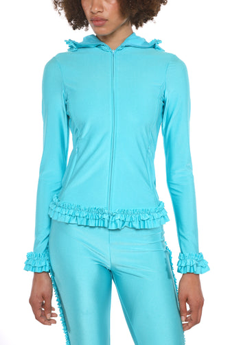 PARSNIP ZIP HOODIE IN AQUA