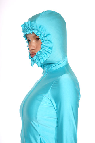 PARSNIP ZIP HOODIE IN AQUA