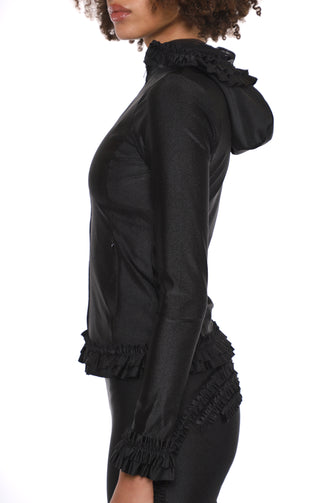 PARSNIP ZIP HOODIE IN BLACK