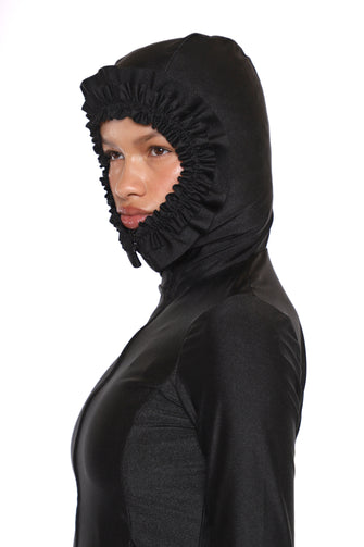 PARSNIP ZIP HOODIE IN BLACK