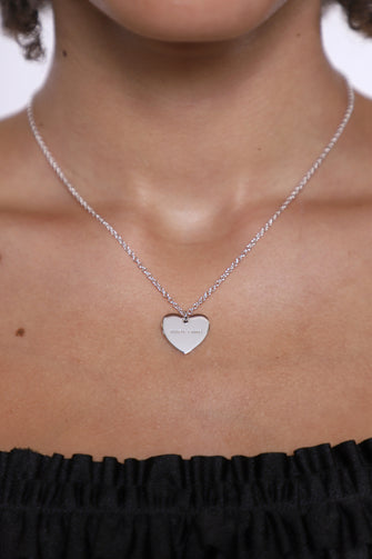 STERLING SILVER HEART TAG NECKLACE