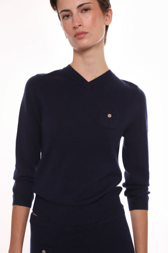 BISKY CASHMERE SWEATER IN NAVY