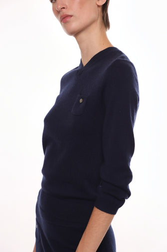 BISKY CASHMERE SWEATER IN NAVY