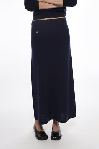 MYOS CASHMERE SKIRT IN NAVY