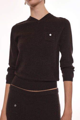 BISKY CASHMERE SWEATER IN BROWN