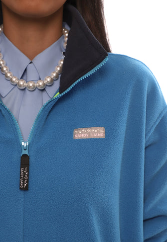 ASCHER PULLOVER FLEECE IN BLUE