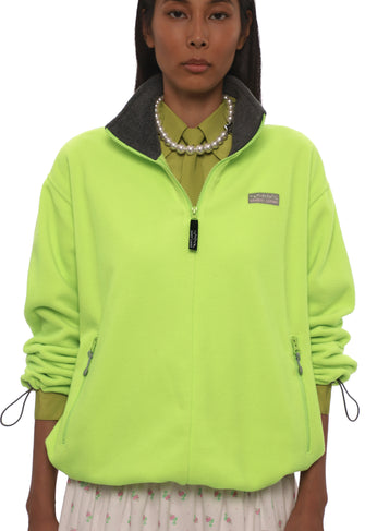 ASCHER PULLOVER FLEECE IN NEON GREEN