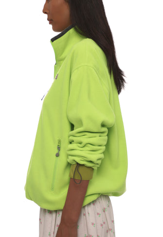 ASCHER PULLOVER FLEECE IN NEON GREEN