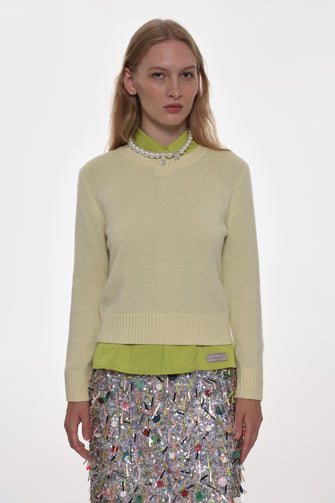 PINO CASHMERE SWEATER IN PALE YELLOW