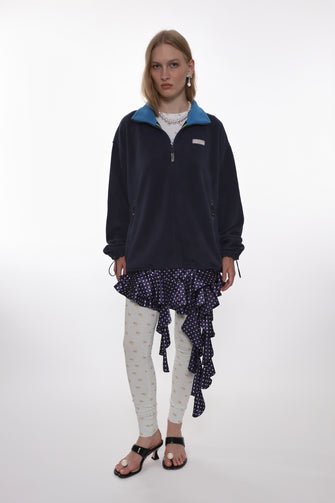 ASCHER PULLOVER FLEECE IN DARK NAVY