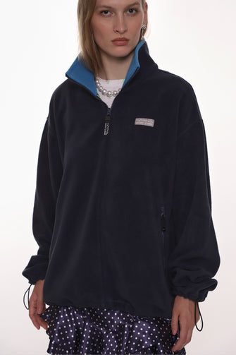 ASCHER PULLOVER FLEECE IN DARK NAVY