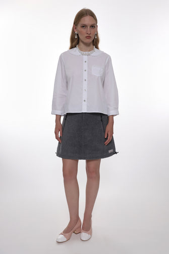 POLAR FLEECE SKIRT IN GREY
