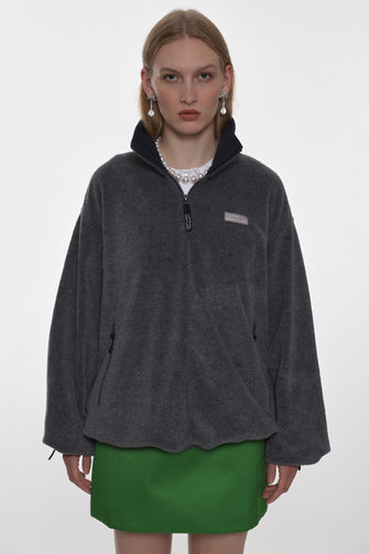 ASCHER PULLOVER FLEECE IN GREY