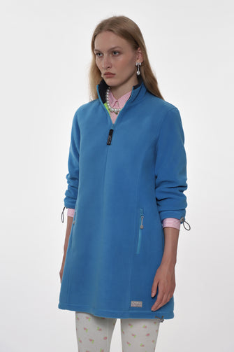 LAMB FLEECE DRESS IN BLUE