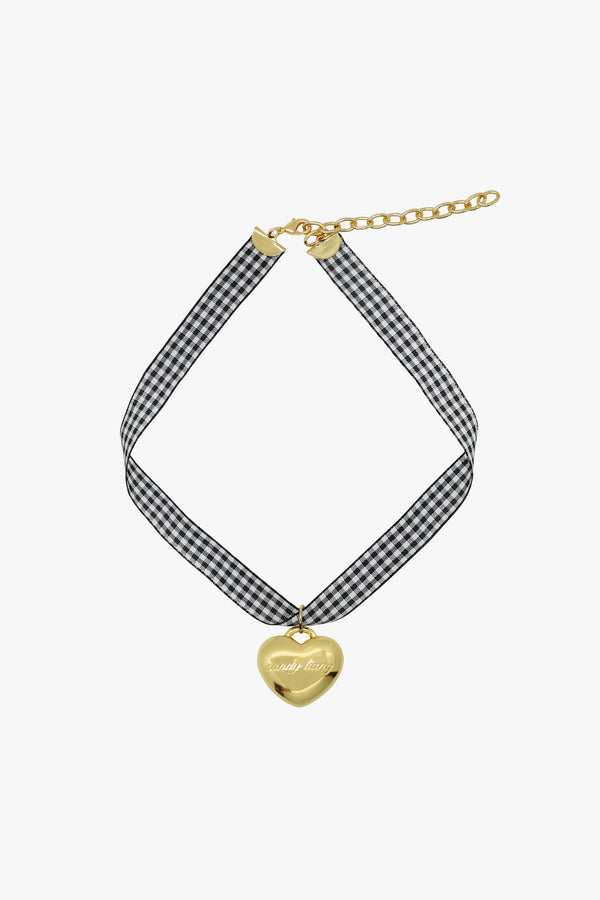 SECRETS CHOKER IN BLACK GINGHAM
