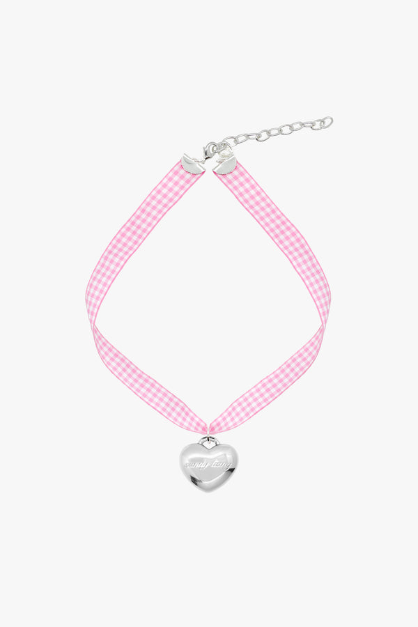SECRETS CHOKER IN PINK GINGHAM