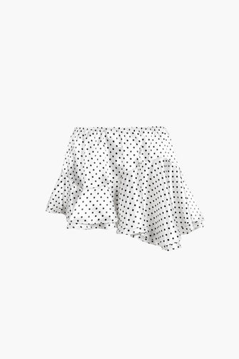 ZENO SKIRT IN WHITE POLKA DOT