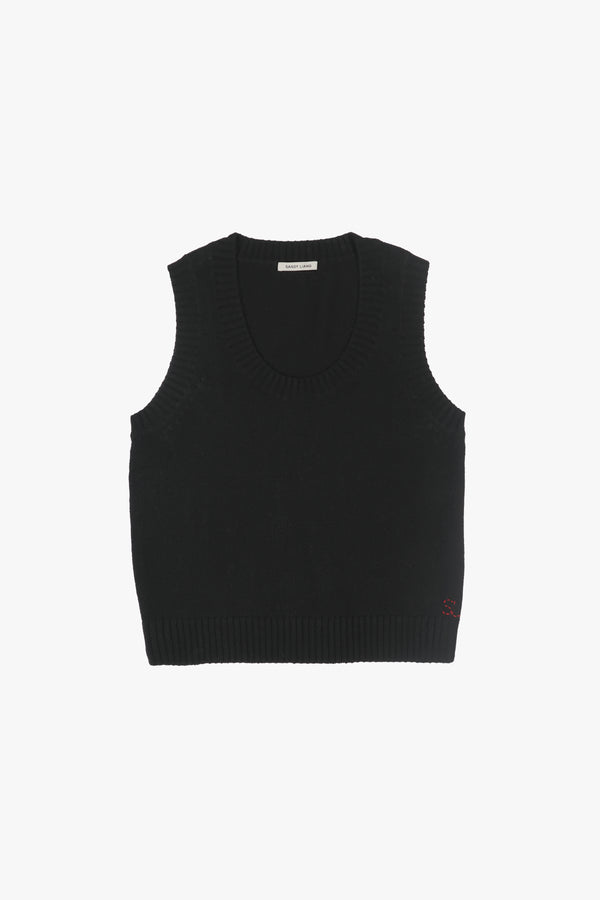ZOOMIES SWEATER VEST IN BLACK