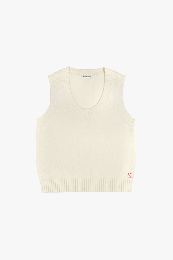 ZOOMIES SWEATER VEST IN CREAM